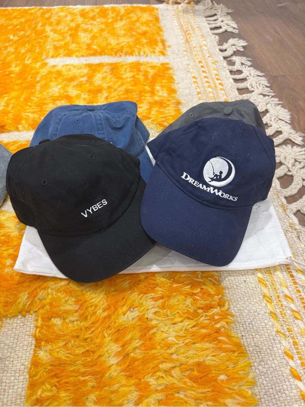 DreamWorks & Vybes Embroidered Baseball Caps - Navy & Black